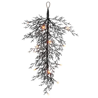 28" Halloween Twig Teardrop with Lights