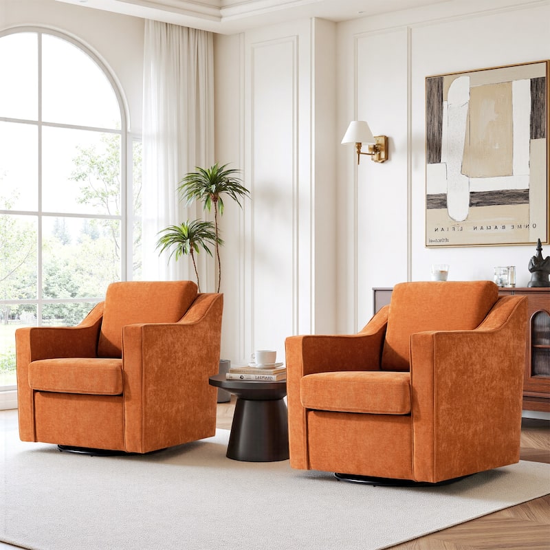 2 Set Modern Swivel Accent Arm Chair for Living Room