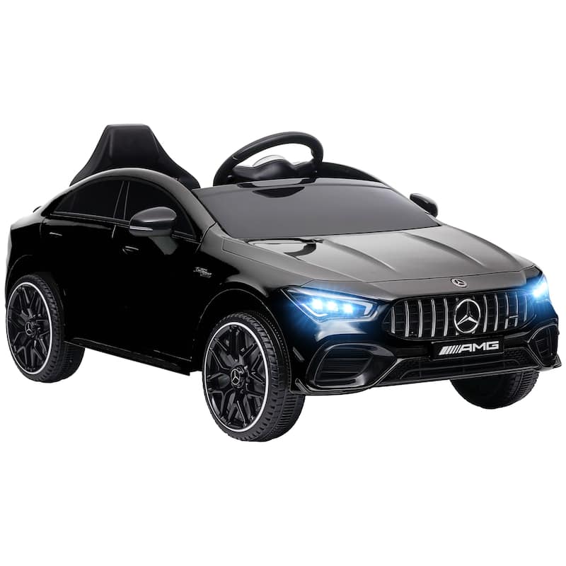12V Kids Electric Car Battery Powered Ride on Car with Remote Control, Black Drift Car with LED Lights