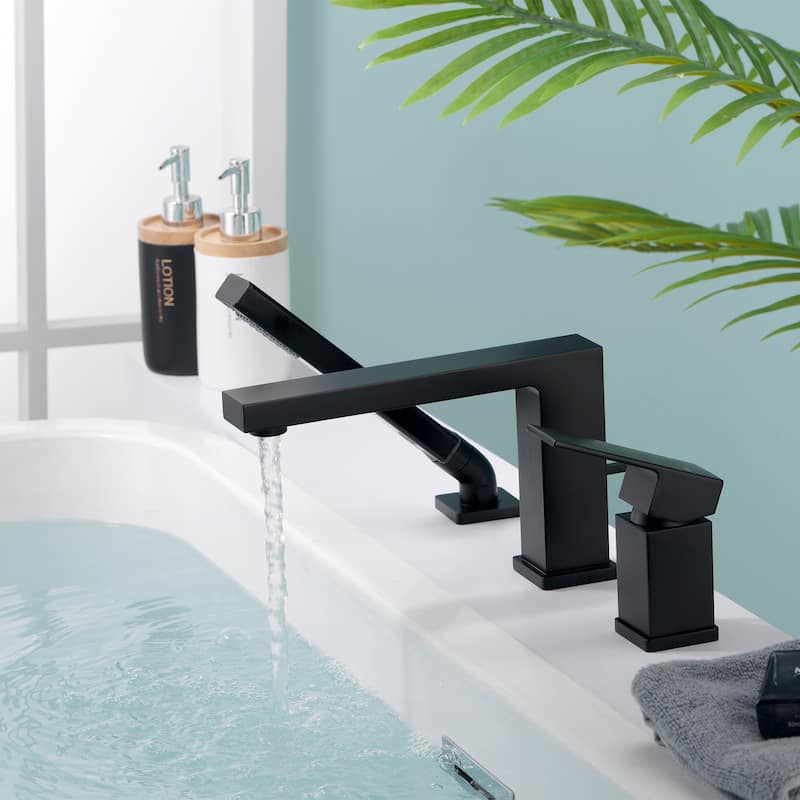 Luxier RTF17-T Deck Mounted Roman Tub Faucet with Hand Shower