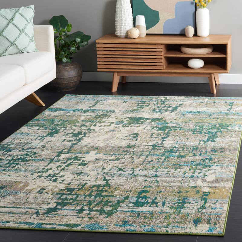 SAFAVIEH Madison Evangelina Modern Abstract Rug - 6' x 9' - Green/Beige