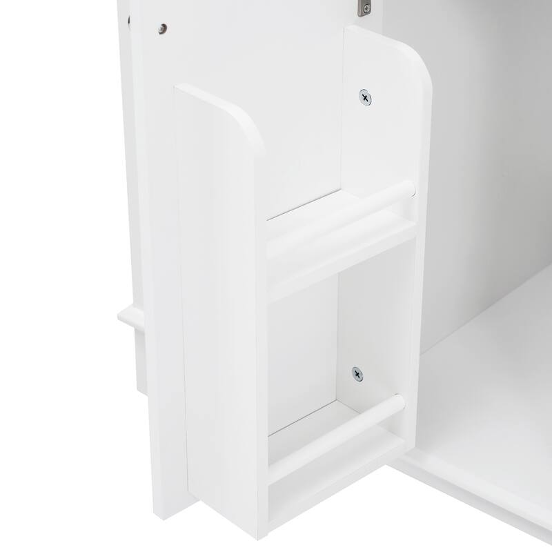 Roomfitters 46" Bathroom Vanity Cabinet Only (No Sink), 6 Soft-Close Drawers and Double Doors with 2-Tier Shelving, White