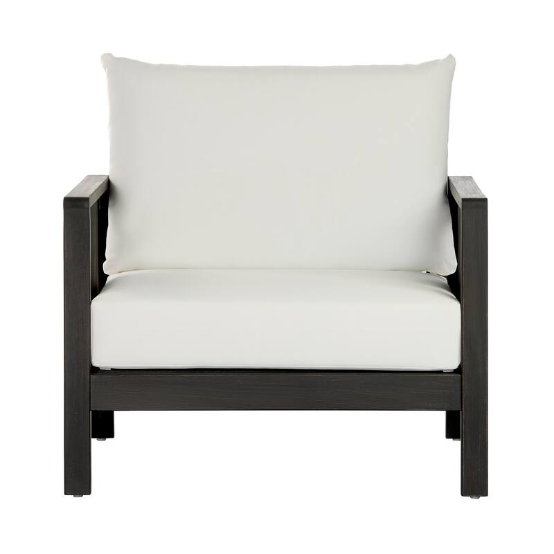 Christopher Knight Home - Arno Mid-Century Modern Outdoor Acacia Wood Sofa Seating Set with Cushions and Coffee Table