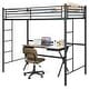 preview thumbnail 9 of 7, Gymax Twin Metal Loft Bed Frame w/ 2 Ladders Full-length Guardrail