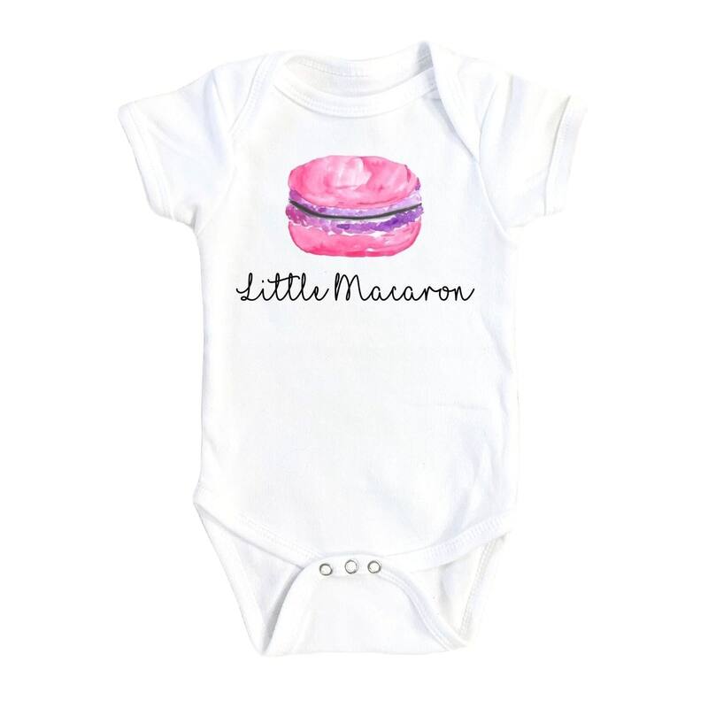 Macaron Pink - Baby Boy Girl Clothes Infant Bodysuit Funny Cute Newborn - Pink - 0-3M