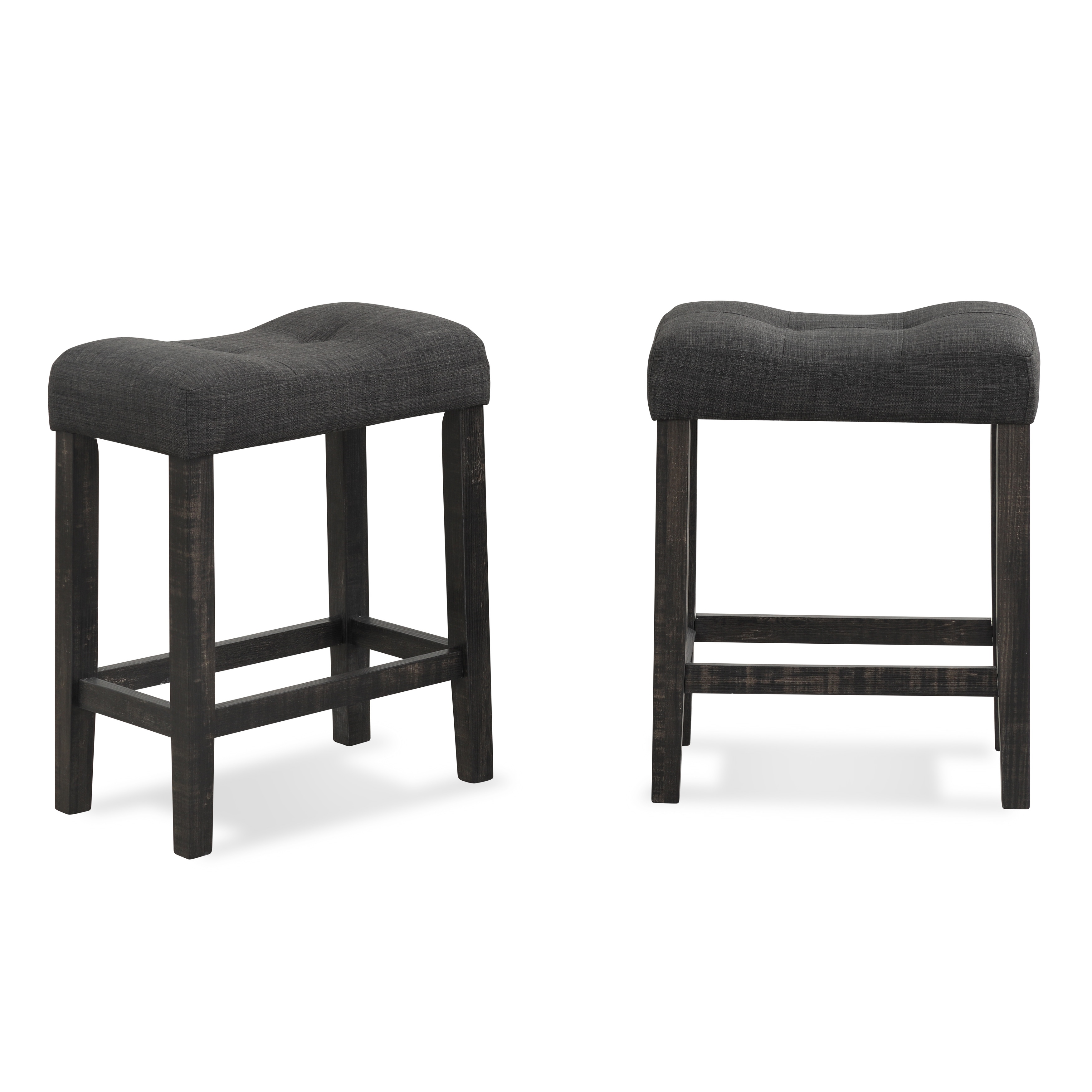 Roundhill Furniture Sora Button Tufted Counter Height Saddle Stool, Set of 2..