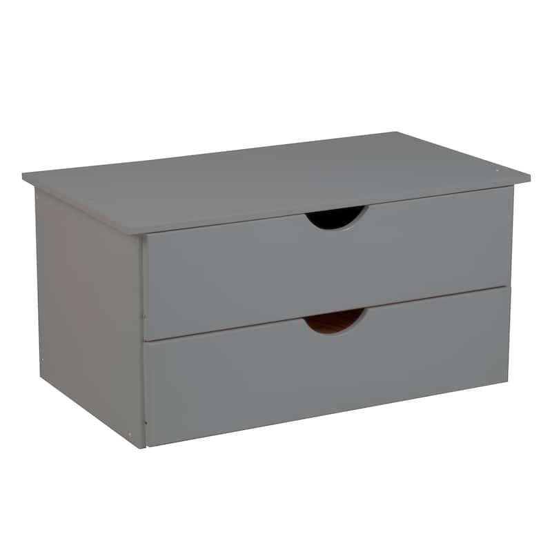 100% Solid Wood 2-Drawer Internal Chest for Cosmo 4-Door Wardrobe by Palace Imports - Grey