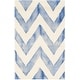 preview thumbnail 47 of 121, SAFAVIEH Dip Dye Marybeth Hand-tufted Wool Chevron Area Rug 2' x 3' - Ivory/Blue - Rectangle