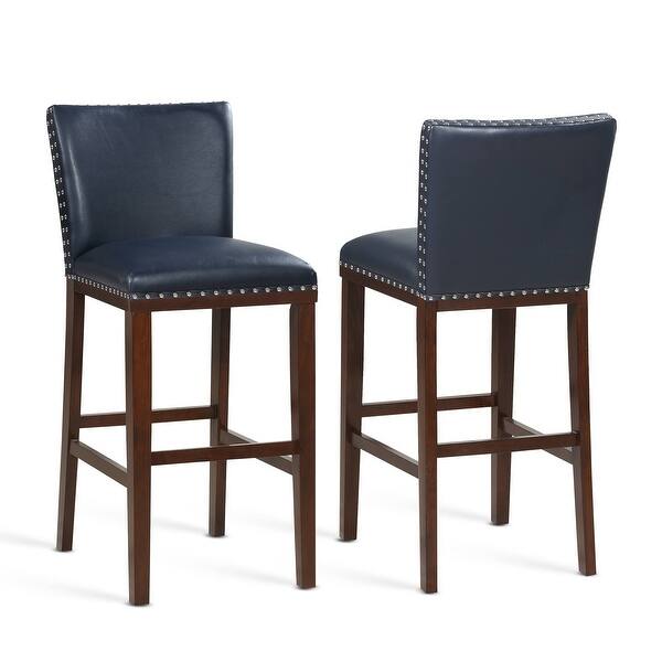 Toledo Wood and Faux Leather Bar Stools (Set of 2) by Greyson Living