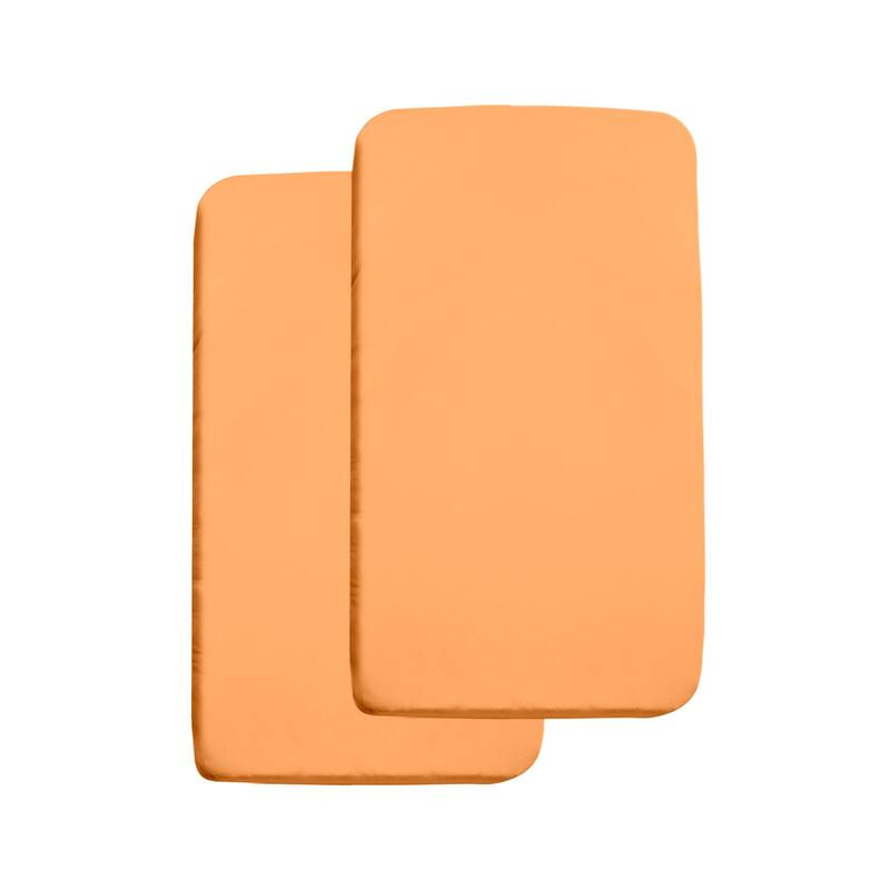 BreathableBaby All-in-One Fitted Sheet & Waterproof Cover for 36" x 18" Cradle Mattress (2-Pack) - Coral