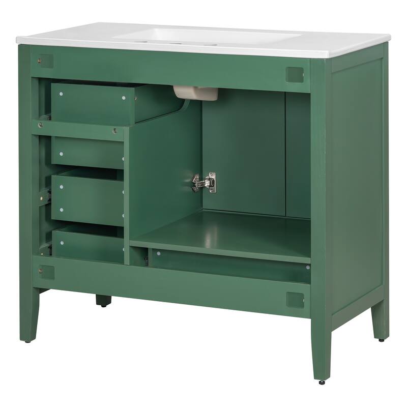 Christopher Knight Home-Lyrissa 36" Bathroom MDF Vanity with Sink