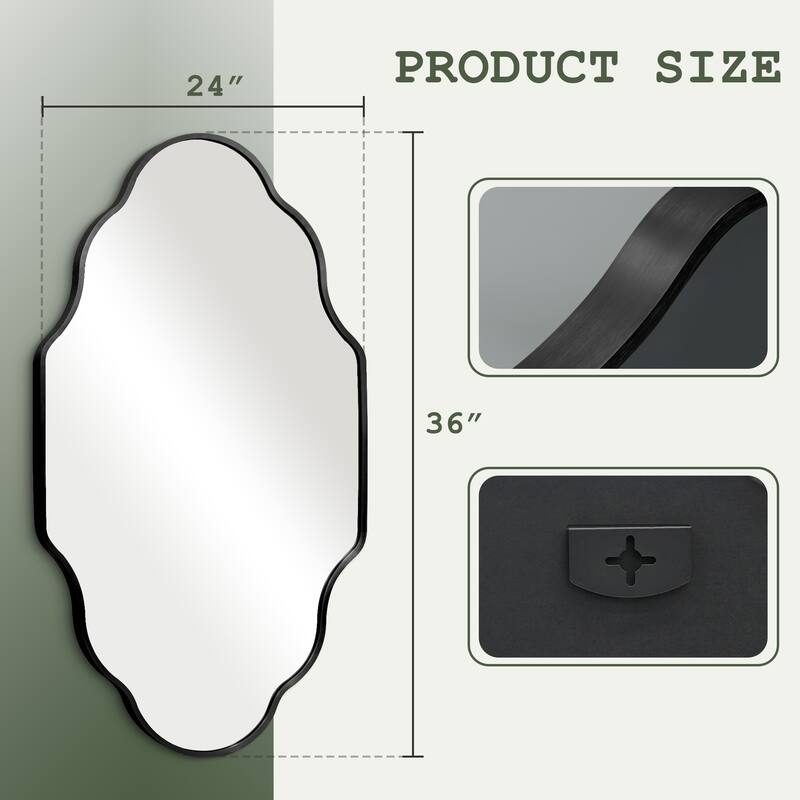 Scalloped Aluminum Alloy Framed Irregular Wall Mirror