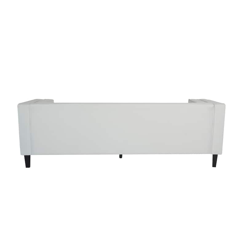3-Seater Velvet Sofa, Ivory White