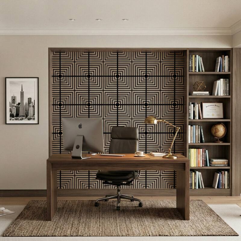 23.6" x 23.6" Wood Geometric Acoustic Wall Panels for Ceiling and Wall Decor, 4-Pack (15 sq ft)