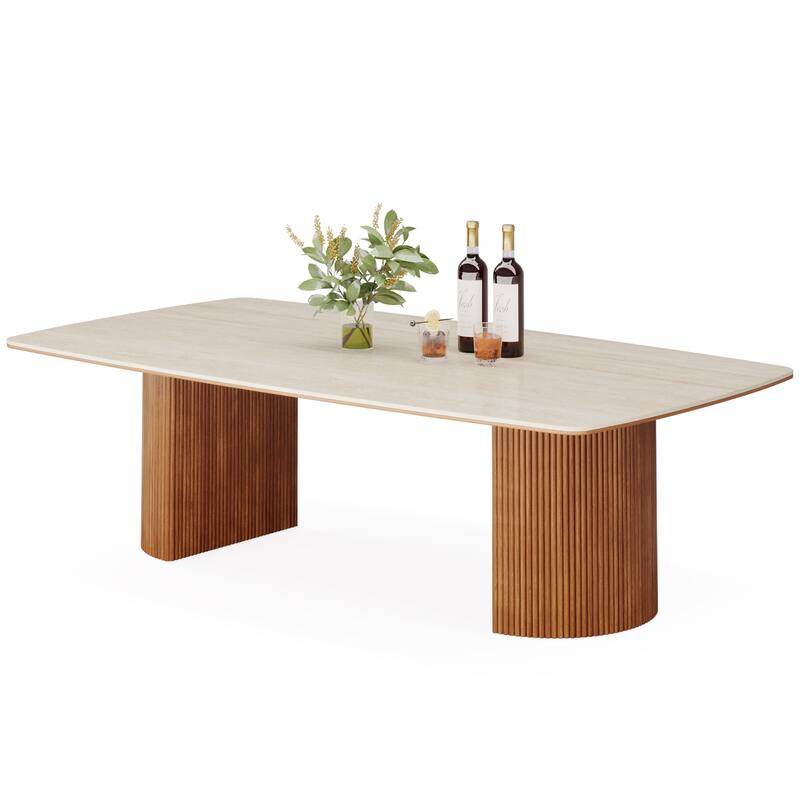 Large Dining Table with Double Pedestal for Dining Room