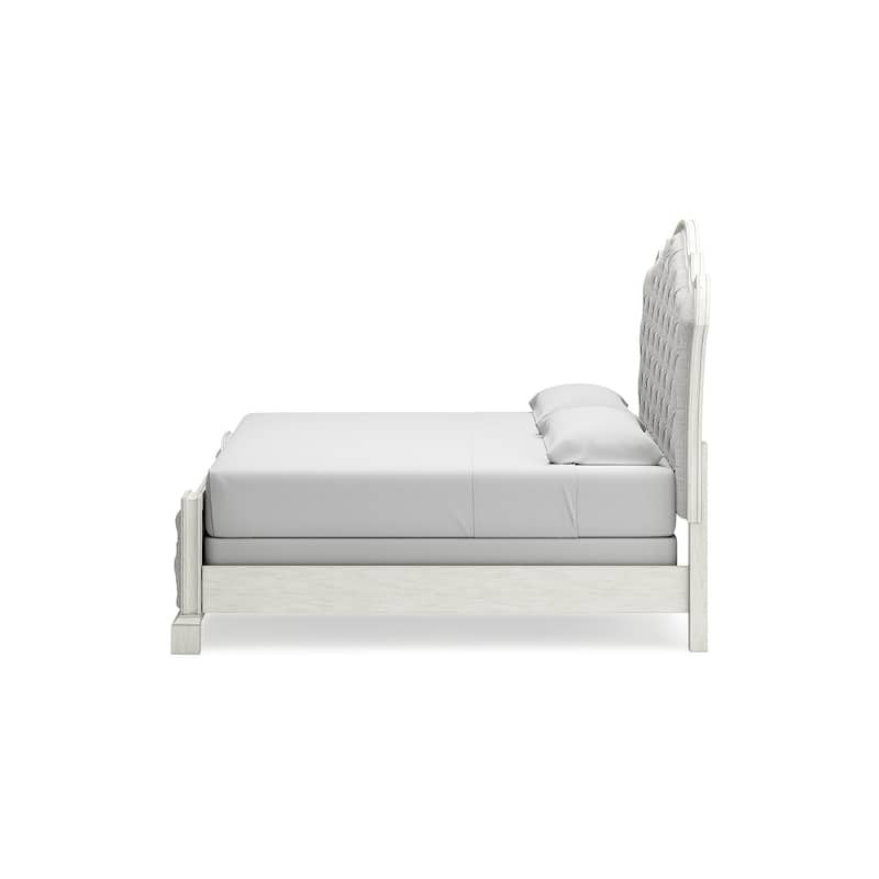Signature Design by Ashley Arlendyne Antique White/Beige Upholstered Panel Bed