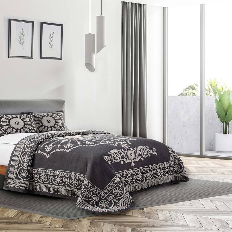 Cotton Blend Oversized Vintage Medallion Bedspread Set by Superior