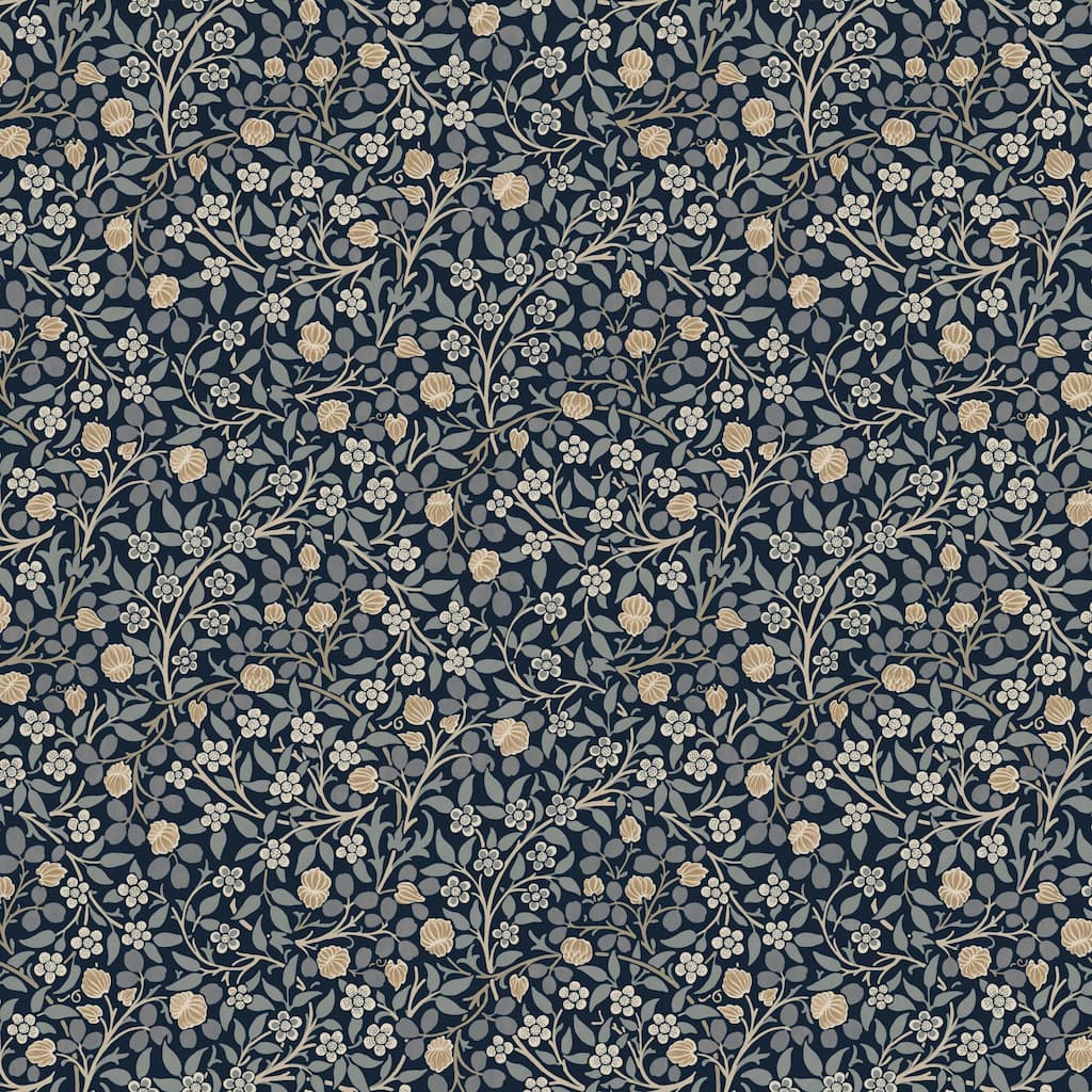 William Morris at Home Clover Midnight Wallpaper - N/A