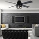 preview thumbnail 4 of 10, Oaks Aura 52in. Black Industrial Flush Mount Ceiling Fan with Lights and Remote, 6-Speeds Reversible Low Profile Ceiling Fan