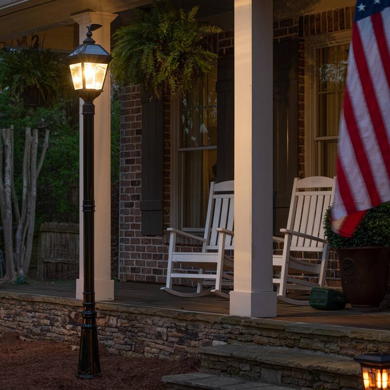 Gama Sonic Imperial Bulb Solar Warm White LED Post Light w/ 3" Fitter