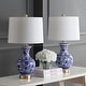 preview thumbnail 4 of 18, Gemma 25.25" Ceramic/Metal LED Table Lamp, Blue/White (Set of 2) by JONATHAN Y