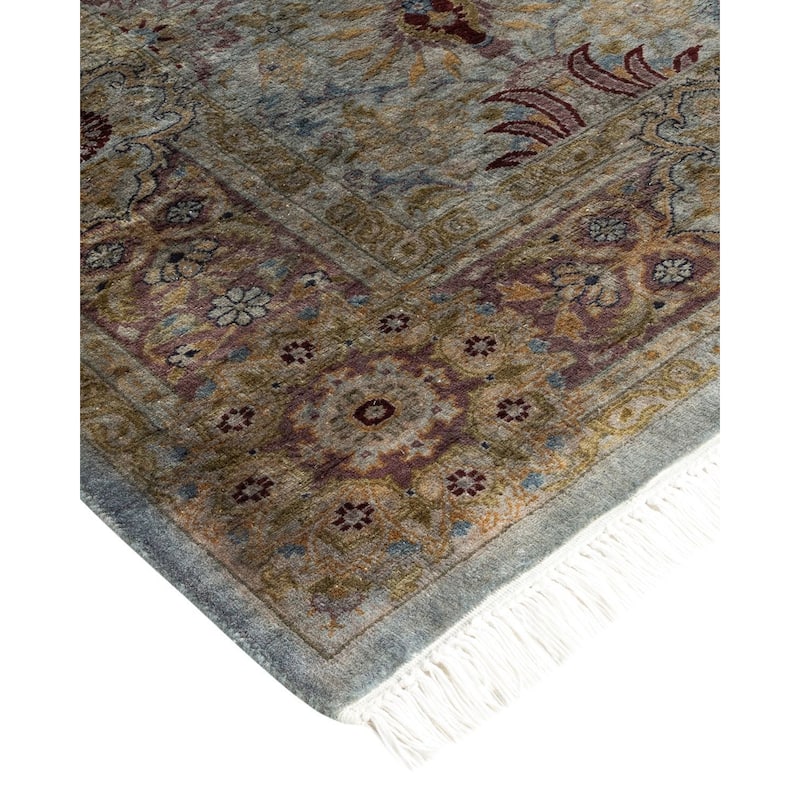 Overton Hand Knotted Wool Vintage Inspired Modern Contemporary Overdyed Gray Area Rug - 5' 3" x 10' 7"
