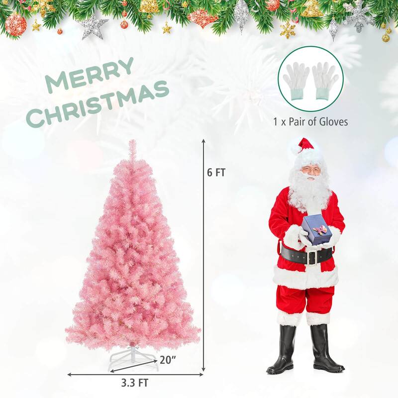 Costway 6.5 FT/7.5 FT Artificial Xmas Tree with 250/550 White LED - See Details