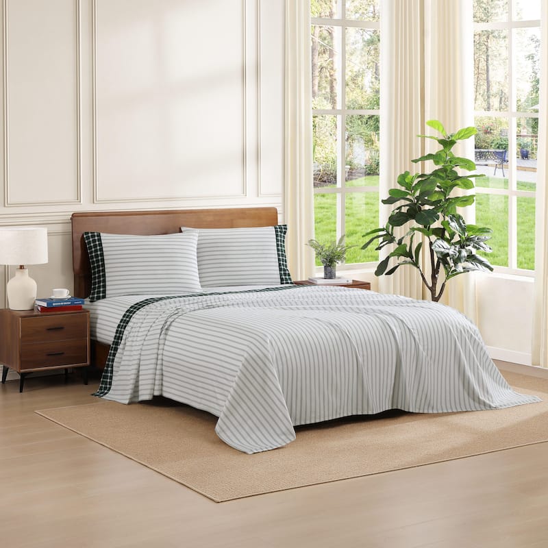 Tommy Hilfiger Printed Cotton Percale Sheet Set - Cass Park Green - King