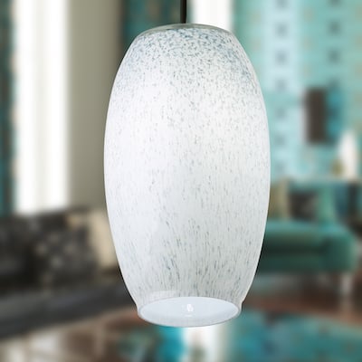 Eliza River of Goods Black Metal and Glass 6-Inch Pendant Light with Adjustable Hanging Cord - 6" x 6" x 70.75"