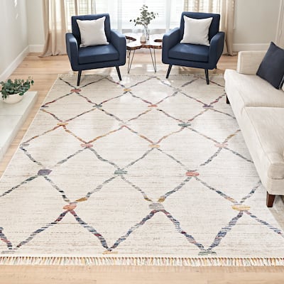 Gertmenian Amiens Dieppe Cream Modern Bohemian Chain-link Style Area Rugs