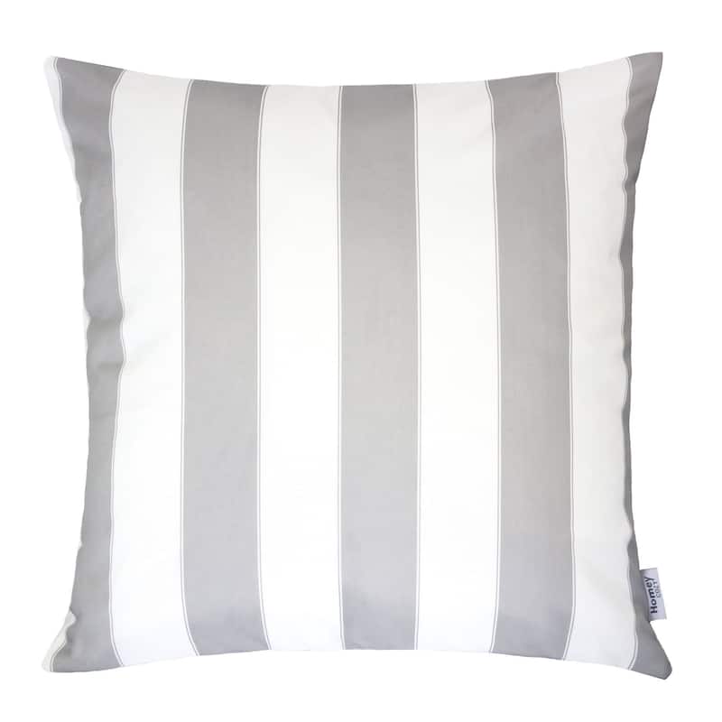 Modern Minimalist Horizon Stripe Pillow - Silver