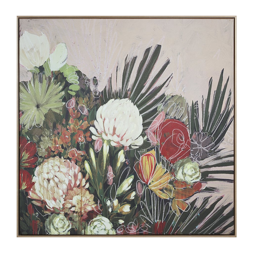 Belleza 40" H x 40" W Canvas Art, Green