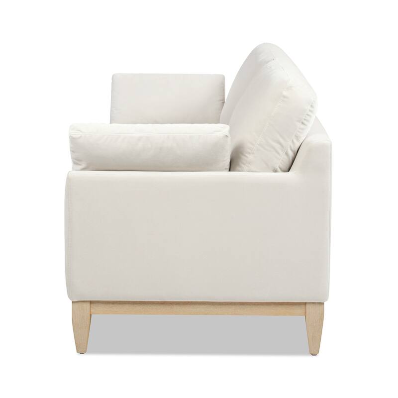Pasadena 75.5" Velvet Modern Farmhouse Loose Pillow-Back Sofa