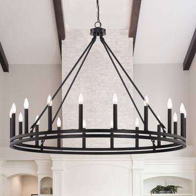 Acroma 18 Light 48In Modern Farmhouse Wagon Wheel Chandelier-UL
