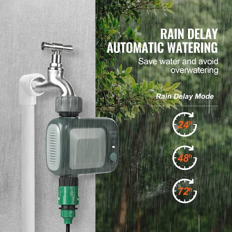 WiFi Sprinkler Timer, Smart Hose Faucet Water Timer with Brass Inlet, APP Control via 2.4Ghz WiFi or Bluetooth, Voice Control