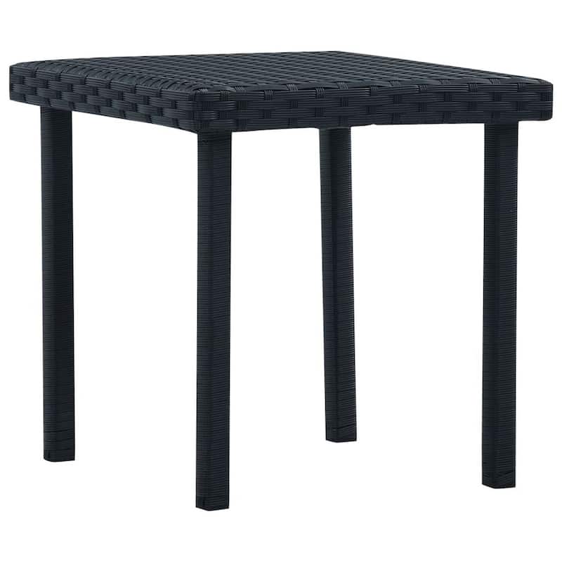 15.7 in. Black Square Wicker End Table, Sturdy Build End Side Table for Living Rooms