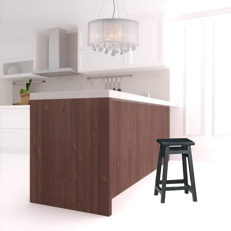 24" Black Backless Counter Height Bar Chair With Footrest - 13.5