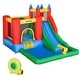 preview thumbnail 2 of 8, Outsunny 6-in-1 Kids Bounce House Inflatable Water Slide with Pool, Water Gun, Climbing Wall, Inflator Included