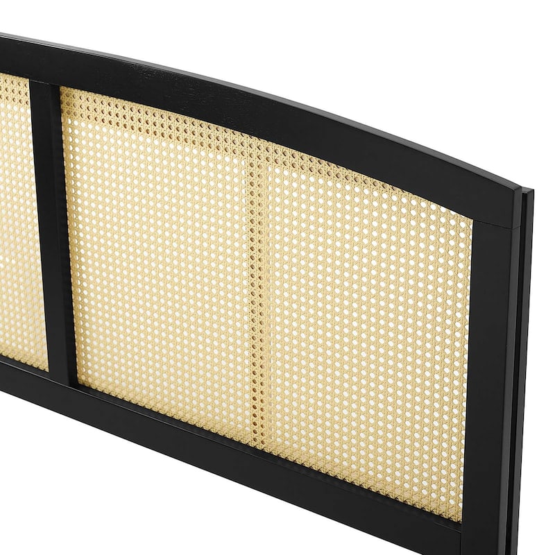 Hartford Arched King Size Black Wooden Headboard
