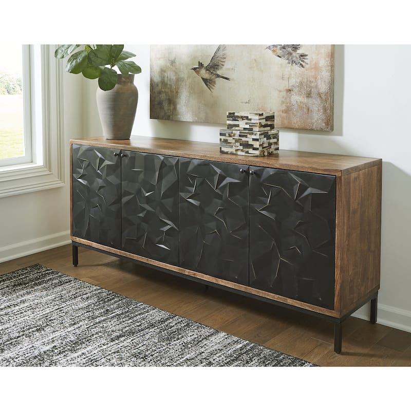 Signature Design by Ashley Dorannby Black/Brown Accent Cabinet - 70" W x 16" D x 30" H