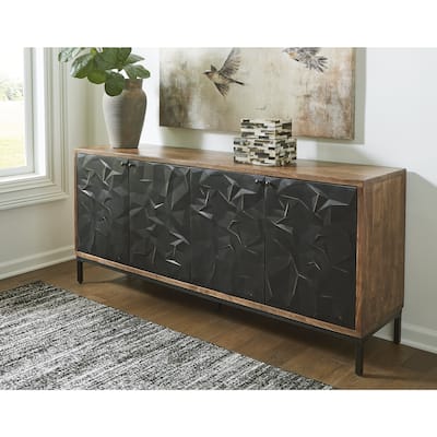 Signature Design by Ashley Dorannby Black/Brown Accent Cabinet - 70" W x 16" D x 30" H
