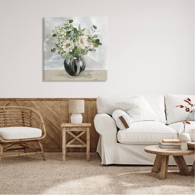 Stupell Detailed Flower Arrangement Mixed Blooms Vase Bouquet Canvas Wall Art, Design by Carol Robinson