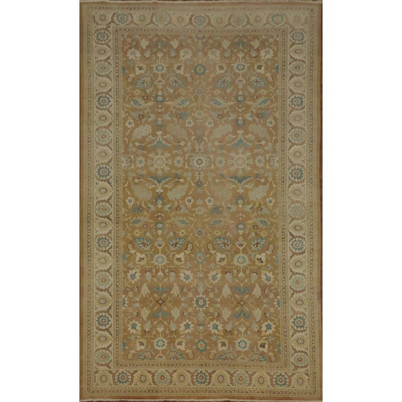 Hand Knotted Oriental 100% Wool Carpet Traditional All-Over Oranges & Rust Ziegler Area Rug - 17' 11'' X 9' 10''