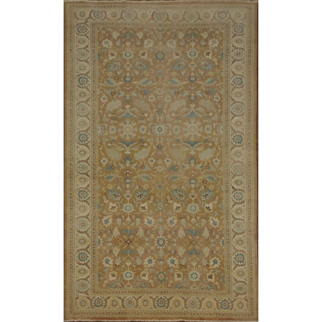Hand Knotted Oriental 100% Wool Carpet Traditional All-Over Oranges & Rust Ziegler Area Rug - 17' 11'' X 9' 10''