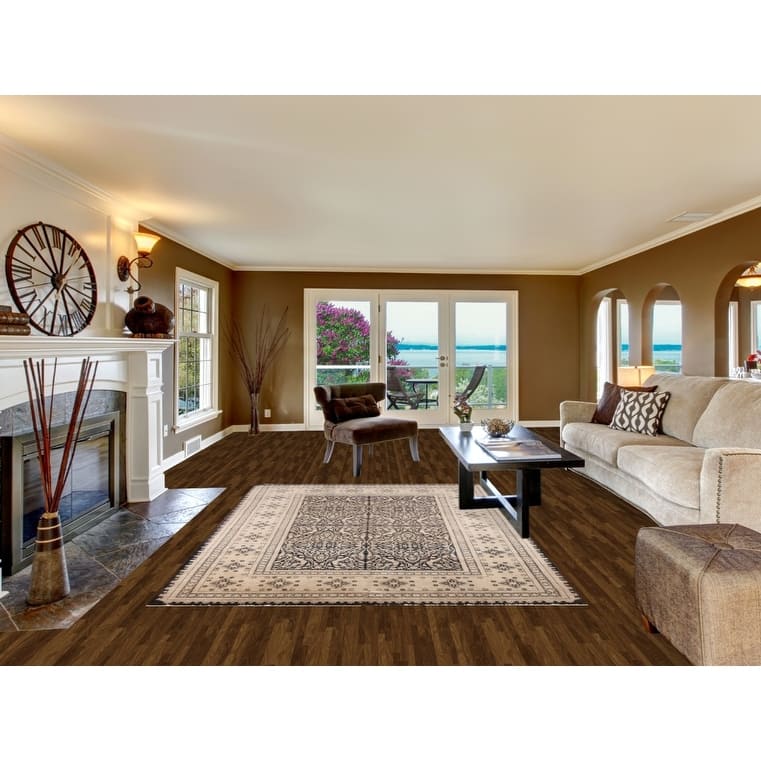 Geometric Royal Tabriz Oriental Area Rug Handmade Vintage Wool Carpet - 6'2" x 8'10"