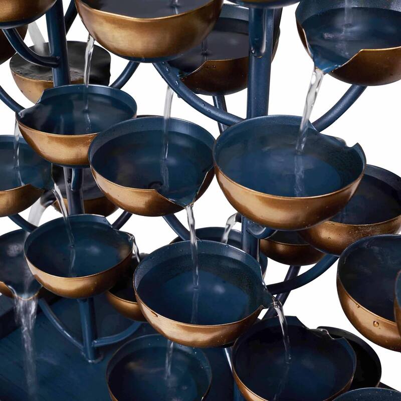Multi Level Cascading Tri Stacked Cups Fountain - 42"