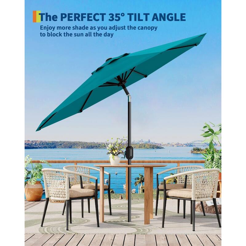 Coromose 9FT Outdoor Patio Umbrella, 8 Sturdy Ribs, for Garden, Poolside, Deck