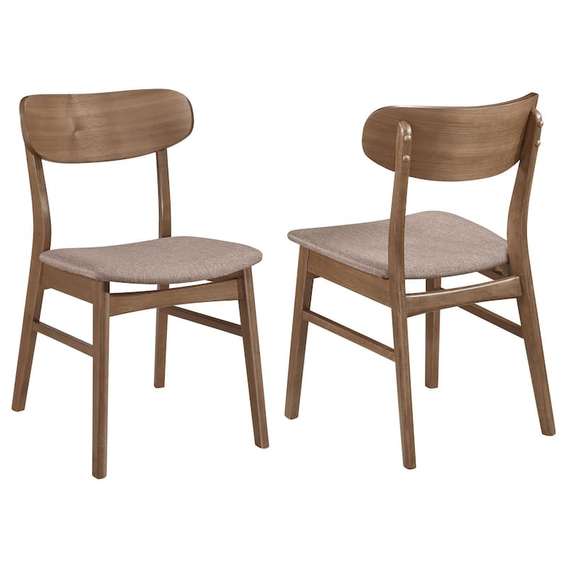 Walnut Brown/Brown Fabric Upholstered Wood Frame Dining Chair, Set of 2, Sturdy Dining Chair for Dining Rooms - 21.75