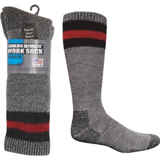 Carolina Hosiery Mills Full Cush. Wool Bt Sock 924-L-CHARCOAL/RED Unit ...