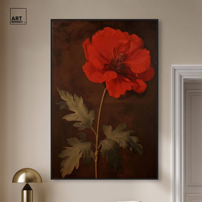 Flourish in Red I Canvas by Art Remedy